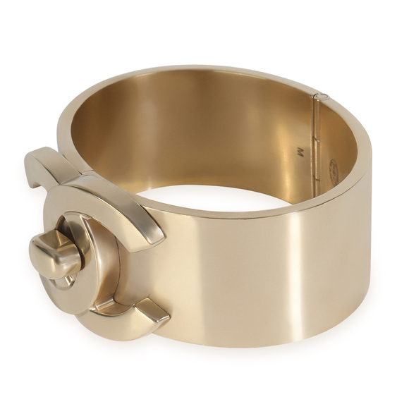 Chanel Gold-Plated  Wide CC Turnlock Bracelet - Picture 3 of 4